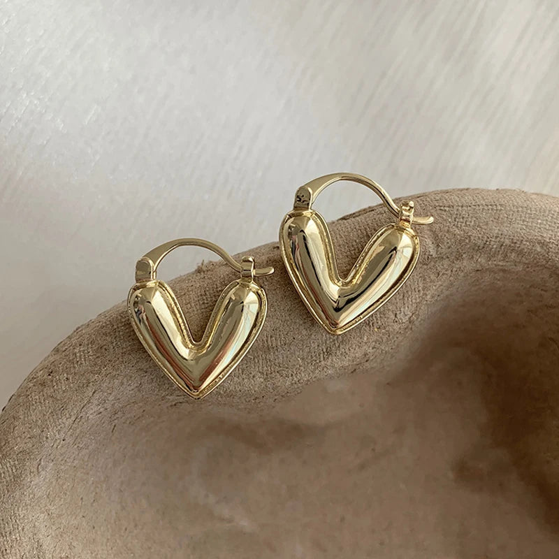 Trendy Heart Stud Earrings